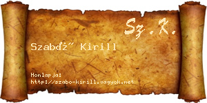 Szabó Kirill névjegykártya